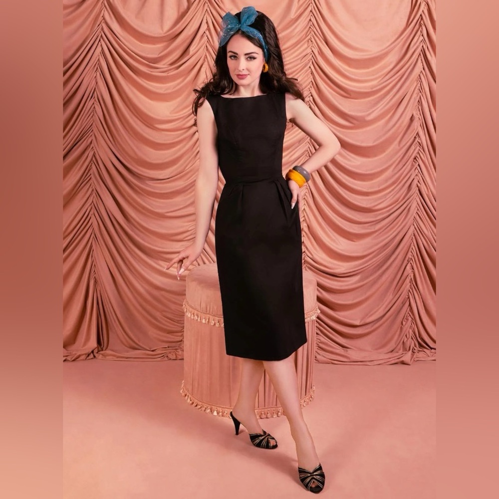 What Katie Did Fenella black pencil dress 20UK